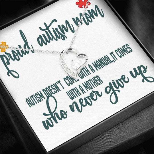 Mom Necklace, Gift For Mom Forever Love Necklace Never Give Up Gifts for Mother (Mom) Rakva