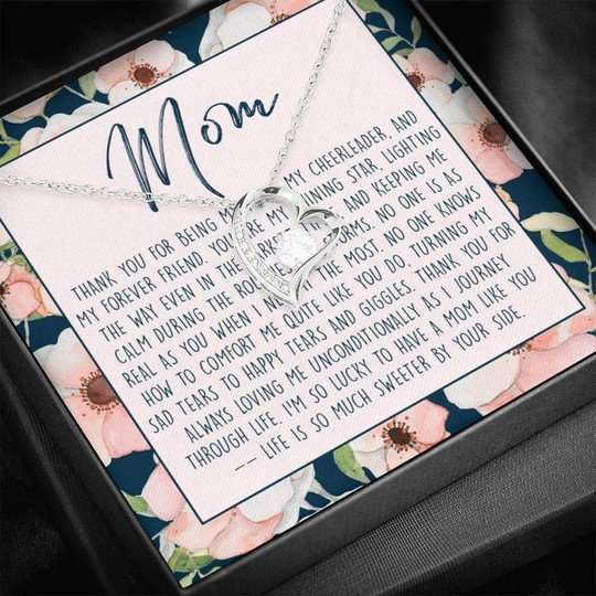 Mom Necklace, Gift For Mom Forever Love Necklace Thank You For Being My Forever Friend Gifts for Mother (Mom) Rakva