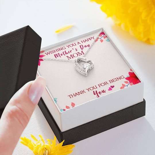 Mom Necklace, Gift For Mom Forever Love Necklace Thank You For Being You Gifts for Mother (Mom) Rakva