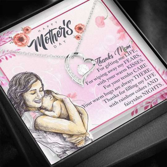 Mom Necklace, Gift For Mom Forever Love Necklace Thanks For Filling My Life Gifts for Mother (Mom) Rakva