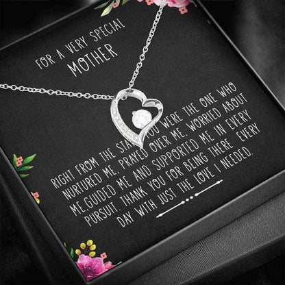 Mom Necklace, Gift For Mom Forever Love Necklace With Love Message Gifts for Mother (Mom) Rakva