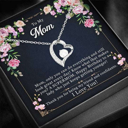 Mom Necklace, Gift For Mom Forever Love Necklace You Know What That Makes You A Supermom Gifts for Mother (Mom) Rakva