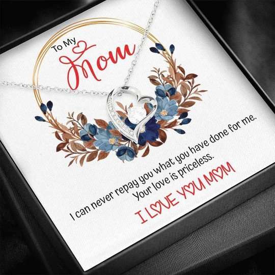 Mom Necklace, Gift For Mom Forever Love Necklace Your Love Is Priceless Gifts for Mother (Mom) Rakva