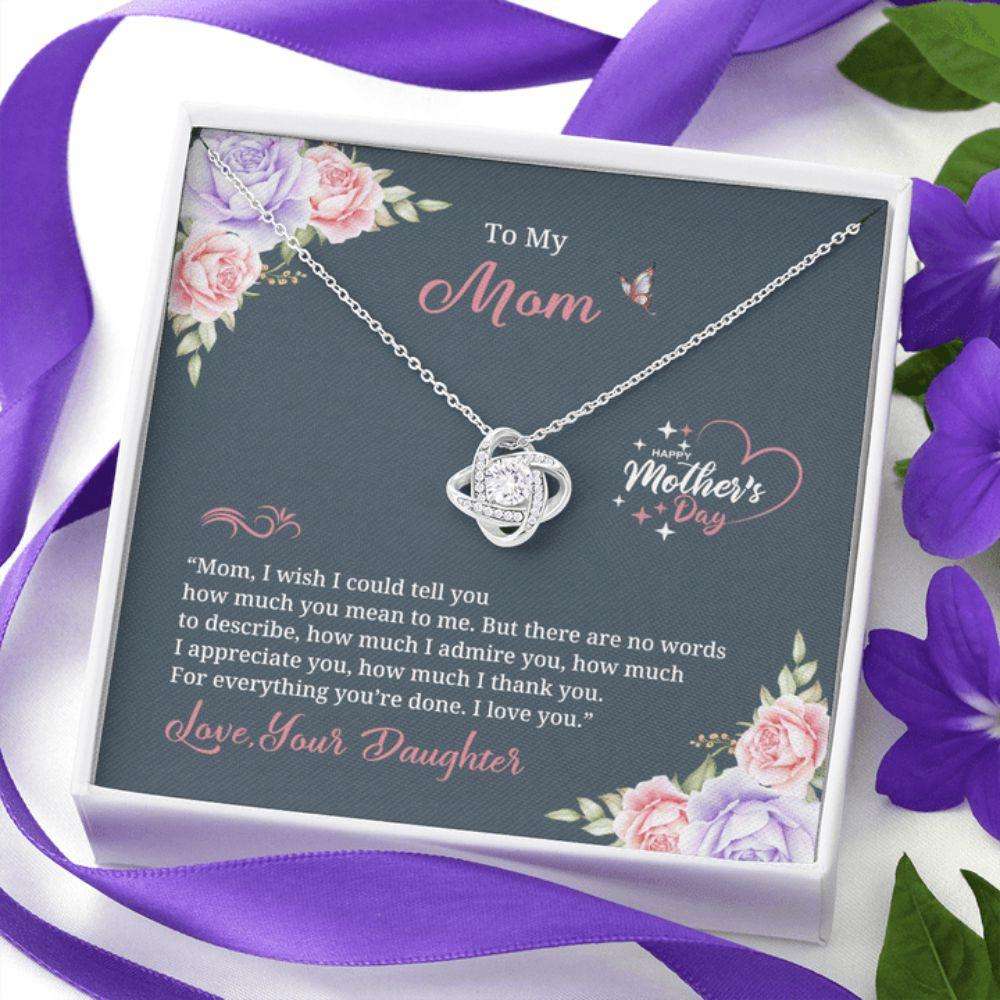 Mom Necklace, Gift For Mom From Daughter, How Much I Thank You Love Knot Necklace Gifts For Daughter Rakva