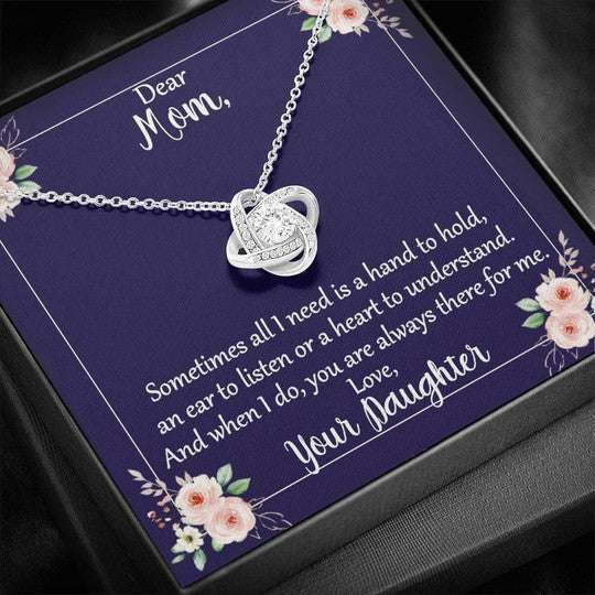 Mom Necklace, Gift For Mom From Daughter Sometimes All I Need Is A Hand Love Knot Necklace Gifts For Daughter Rakva