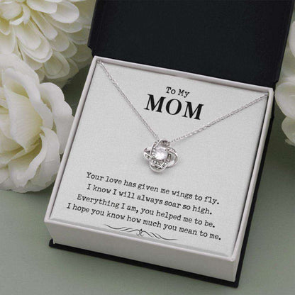 Mom Necklace, Gift For Mom From Daughter Son, I Hope You Know How Much You Mean To Me Love Knot Necklace Gifts For Daughter Rakva