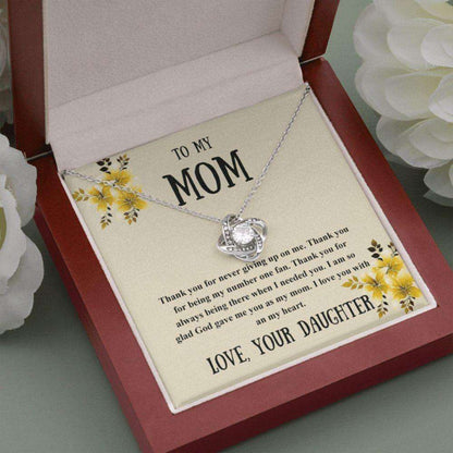 Mom Necklace, Gift For Mom From Daughter, To My Mom I Love You With An My Heart Love Knot Necklace Gifts For Daughter Rakva