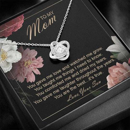 Mom Necklace, Gift For Mom From Son Love Knot Necklace Message Card You Are The Best Mom Gifts for Mother (Mom) Rakva