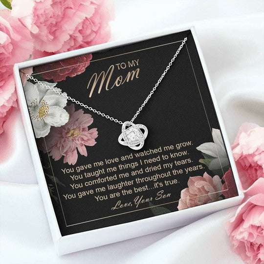 Mom Necklace, Gift For Mom From Son Love Knot Necklace Message Card You Are The Best Mom Gifts for Mother (Mom) Rakva