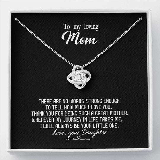 Mom Necklace, Gift For Mom How Much I Love You Black Love Knot Necklace Gifts for Mother (Mom) Rakva