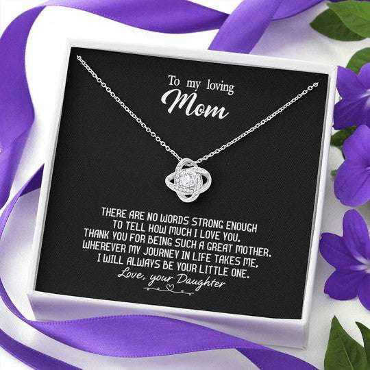 Mom Necklace, Gift For Mom How Much I Love You Black Love Knot Necklace Gifts for Mother (Mom) Rakva