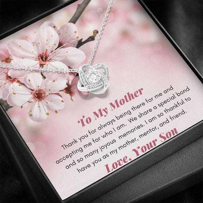 Mom Necklace, Gift For Mom I Am So Thankful To Have You As My Mentor Love Knot Necklace Gifts for Mother (Mom) Rakva