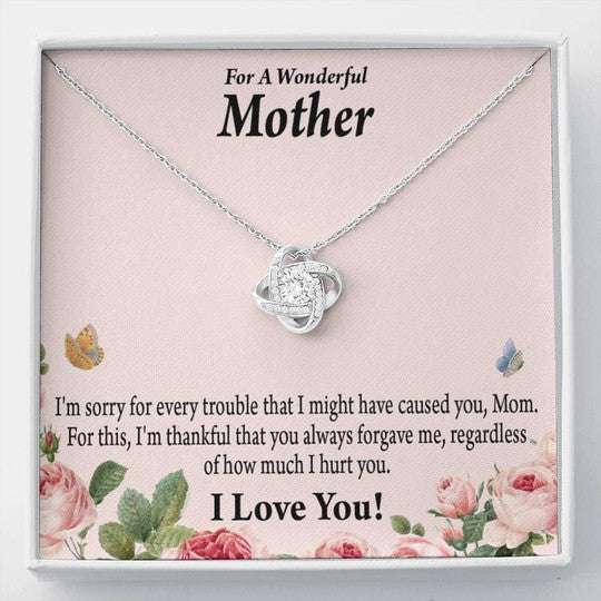 Mom Necklace, Gift For Mom I Am Sorry For Every Trouble Love Knot Necklace Gifts for Mother (Mom) Rakva