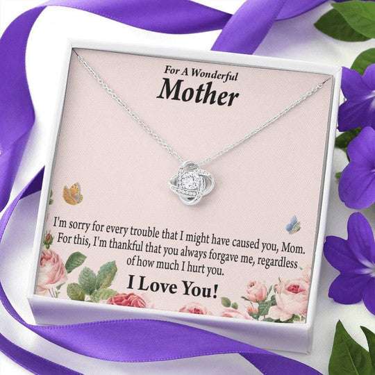 Mom Necklace, Gift For Mom I Am Sorry For Every Trouble Love Knot Necklace Gifts for Mother (Mom) Rakva