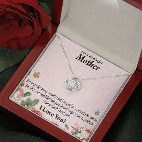 Mom Necklace, Gift For Mom I Am Sorry For Every Trouble Love Knot Necklace Gifts for Mother (Mom) Rakva