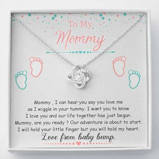 Mom Necklace, Gift For Mom I Will Hold Your Little Finger Love Knot Necklace Gifts for Mother (Mom) Rakva