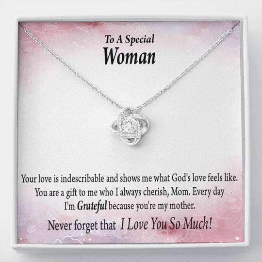 Mom Necklace, Gift For Mom I’M Grateful Because You Are My Mother Love Knot Necklace Gifts for Mother (Mom) Rakva