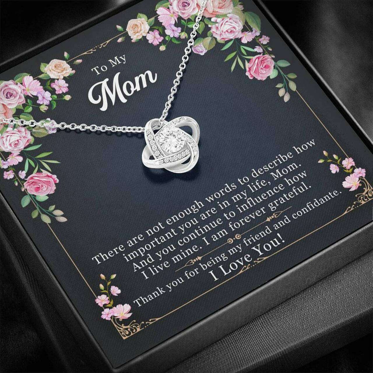 Mom Necklace, Gift For Mom Jewelry To My Mom Necklace Love Knot Gifts for Mother (Mom) Rakva