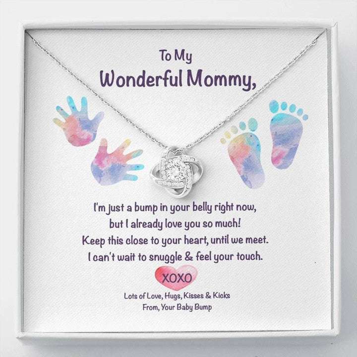 Mom Necklace, Gift For Mom Love Baby Bump Love Knot Necklace Gifts for Mother (Mom) Rakva