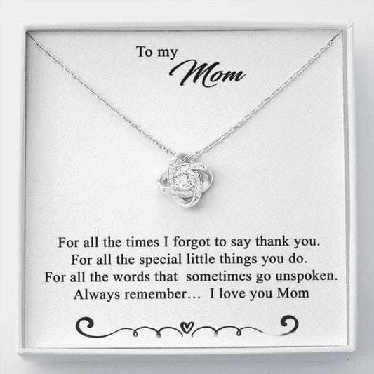 Mom Necklace, Gift For Mom Love Knot Necklace Always Remember I Love You Gifts for Mother (Mom) Rakva