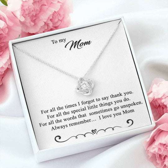 Mom Necklace, Gift For Mom Love Knot Necklace Always Remember I Love You Gifts for Mother (Mom) Rakva