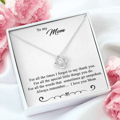 Mom Necklace, Gift For Mom Love Knot Necklace Always Remember I Love You Gifts for Mother (Mom) Rakva