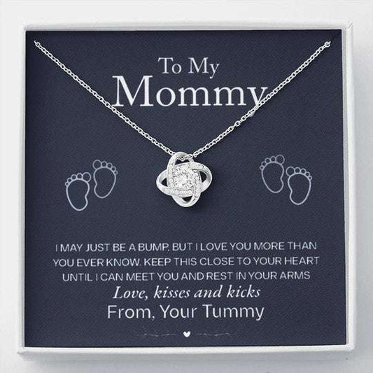 Mom Necklace, Gift For Mom Love Knot Necklace Close To Your Heart Gifts for Mother (Mom) Rakva