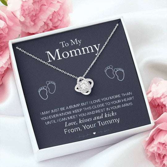 Mom Necklace, Gift For Mom Love Knot Necklace Close To Your Heart Gifts for Mother (Mom) Rakva