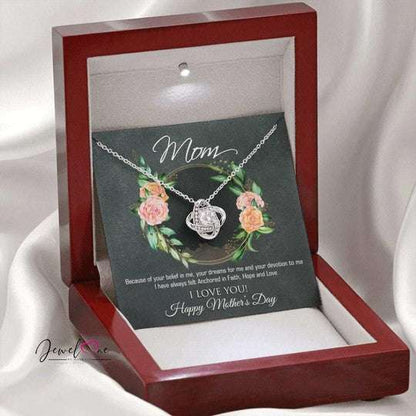 Mom Necklace, Gift For Mom Love Knot Necklace Happy Mother’S Day Your Dreams For Me Gifts for Mother (Mom) Rakva