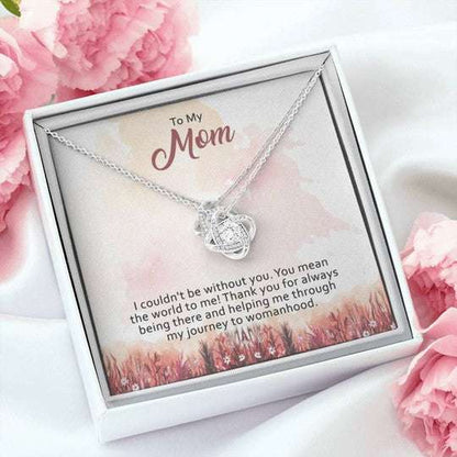 Mom Necklace, Gift For Mom Love Knot Necklace I Couldn’T Be Without You Gifts for Mother (Mom) Rakva