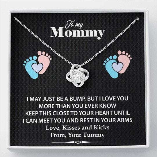 Mom Necklace, Gift For Mom Love Knot Necklace I Love You More Than You Know Gifts for Mother (Mom) Rakva