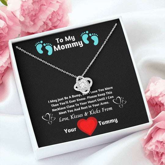 Mom Necklace, Gift For Mom Love Knot Necklace Love Kisses And Kicks From Your Tummy Gifts for Mother (Mom) Rakva