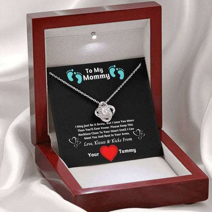 Mom Necklace, Gift For Mom Love Knot Necklace Love Kisses And Kicks From Your Tummy Gifts for Mother (Mom) Rakva