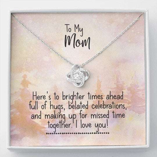 Mom Necklace, Gift For Mom Love Knot Necklace Making Up For Missed Time Together Gifts for Mother (Mom) Rakva