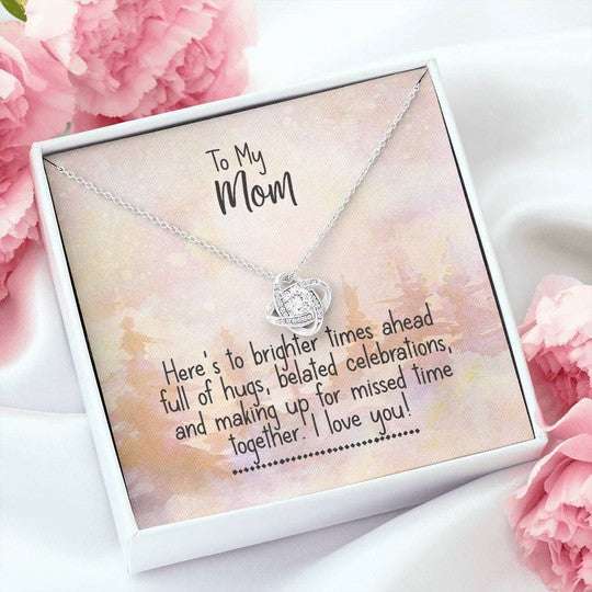 Mom Necklace, Gift For Mom Love Knot Necklace Making Up For Missed Time Together Gifts for Mother (Mom) Rakva