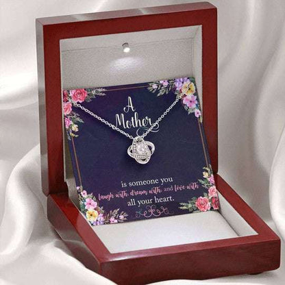 Mom Necklace, Gift For Mom Love Knot Necklace Mother Is Someone You Love With All Your Heart Gifts for Mother (Mom) Rakva