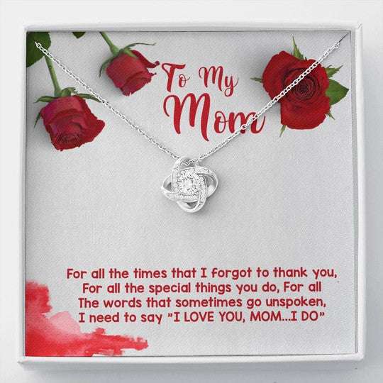 Mom Necklace, Gift For Mom Love Knot Necklace Thank For All Special Things You Do Gifts for Mother (Mom) Rakva