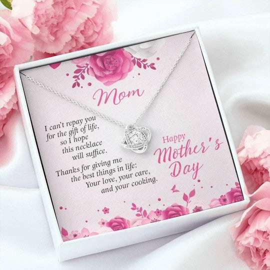 Mom Necklace, Gift For Mom Love Knot Necklace Thank For Giving Me The Best Thing In Life Gifts for Mother (Mom) Rakva