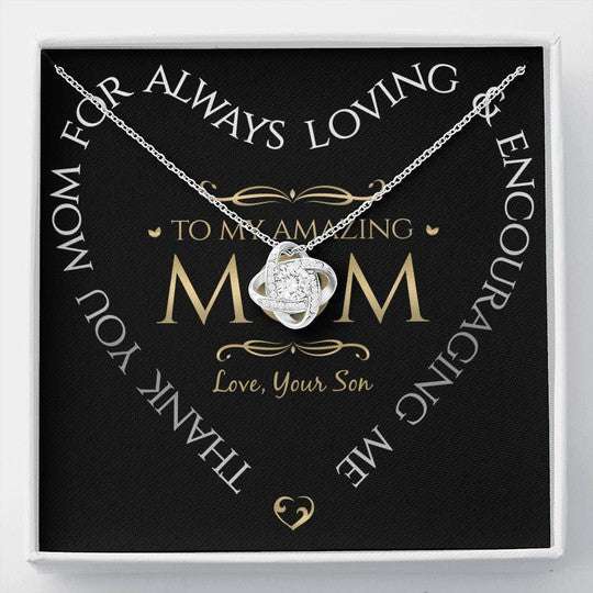 Mom Necklace, Gift For Mom Love Knot Necklace Thank You For Always Loving Me Gifts for Mother (Mom) Rakva