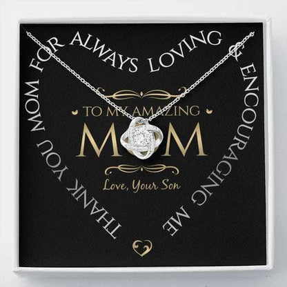 Mom Necklace, Gift For Mom Love Knot Necklace Thank You For Always Loving Me Gifts for Mother (Mom) Rakva