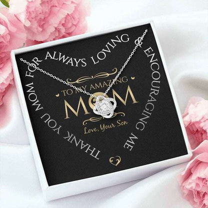 Mom Necklace, Gift For Mom Love Knot Necklace Thank You For Always Loving Me Gifts for Mother (Mom) Rakva