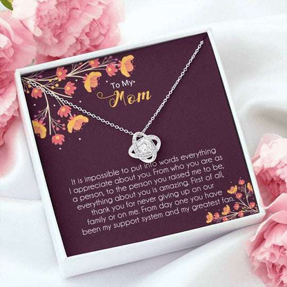 Mom Necklace, Gift For Mom Love Knot Necklace Thank You For Never Giving Up On Our Family Gifts for Mother (Mom) Rakva