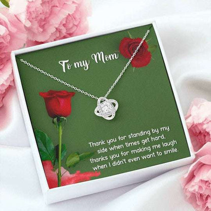 Mom Necklace, Gift For Mom Love Knot Necklace Thank You For Standing By My Side Gifts for Mother (Mom) Rakva