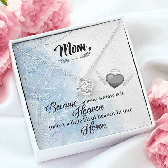 Mom Necklace, Gift For Mom Love Knot Necklace There’S A Little Bit Of Heaven In Our Home Gifts for Mother (Mom) Rakva