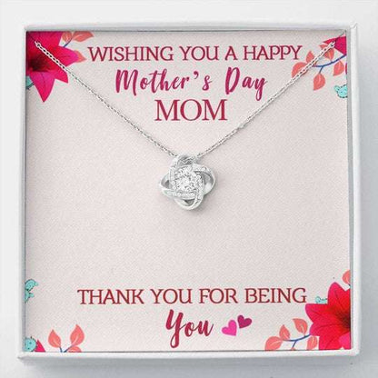 Mom Necklace, Gift For Mom Love Knot Necklace Wish You A Happy Mother’S Day Gifts for Mother (Mom) Rakva