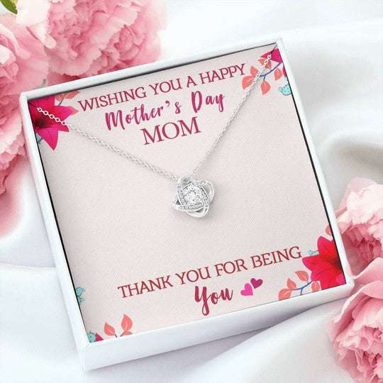 Mom Necklace, Gift For Mom Love Knot Necklace Wish You A Happy Mother’S Day Gifts for Mother (Mom) Rakva