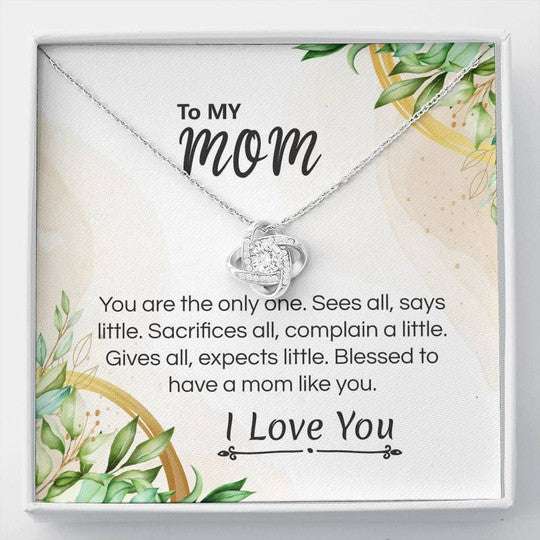 Mom Necklace, Gift For Mom Love Knot Necklace You Are The Only One Gifts for Mother (Mom) Rakva