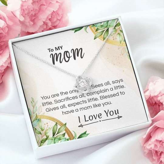 Mom Necklace, Gift For Mom Love Knot Necklace You Are The Only One Gifts for Mother (Mom) Rakva