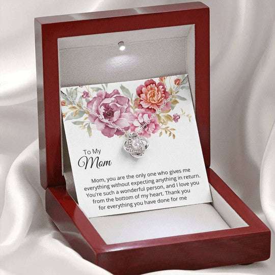 Mom Necklace, Gift For Mom Love Knot Necklace You Are The Only One Who Gives Me Everything Gifts for Mother (Mom) Rakva