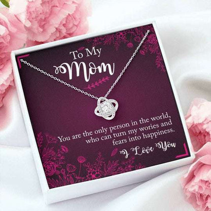 Mom Necklace, Gift For Mom Love Knot Necklace You Are The Only Person In The World Gifts for Mother (Mom) Rakva